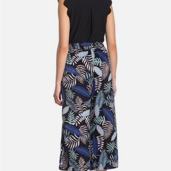 MELLODAY Blue and Black Cropped Jumpsuit with Belted Waist - Picture 3 of 7